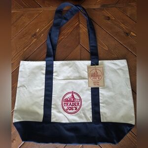 Trader Joe's Canvas Tote Bag - Cream and Black